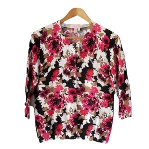 NWT Madison Petite Floral Cardigan Sweater